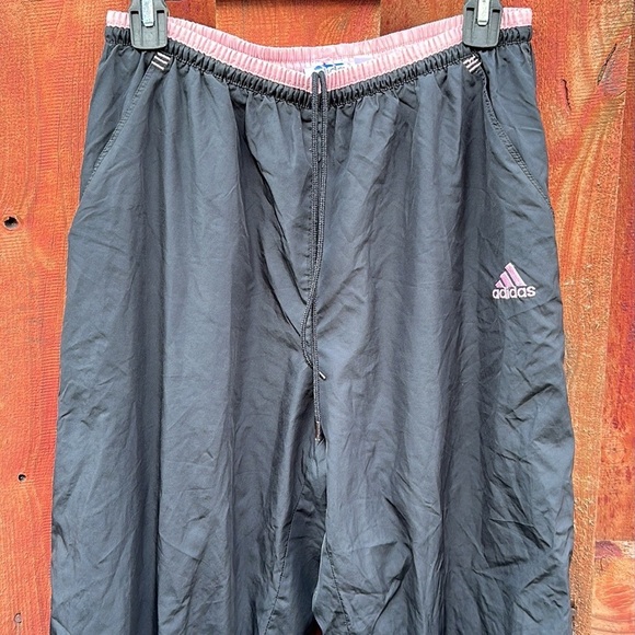 Adidas Womenswear Track Pants Black/Pink Drawstring Pocket Size M - Picture 2 of 14